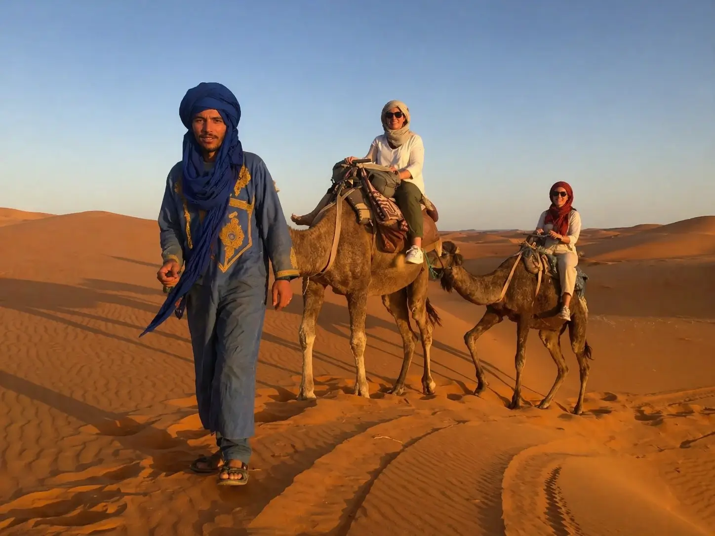camel trekking during a 5 days Marrakech to Fes desert tour across the Sahara