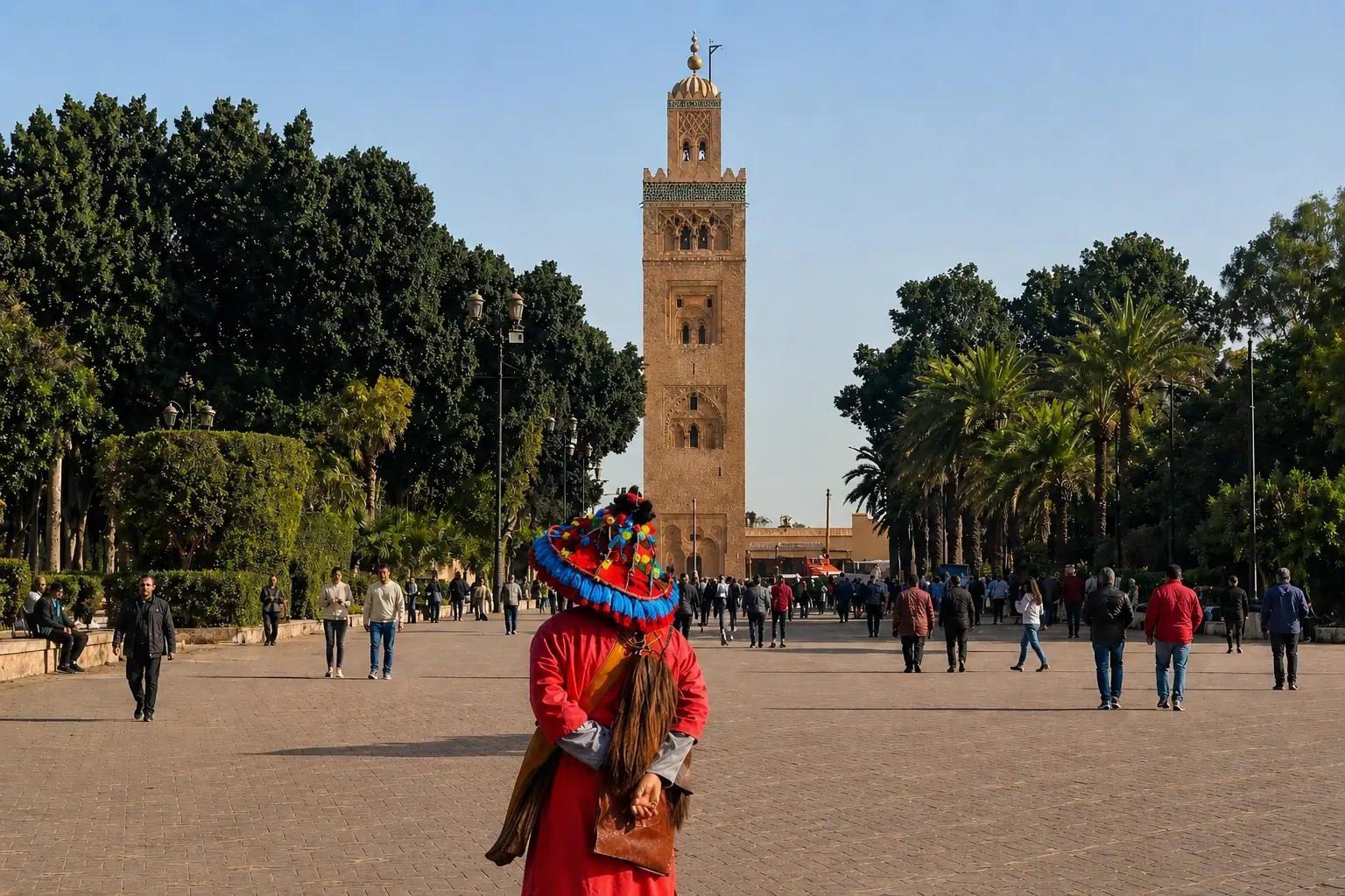 Koutoubia Mosque Marrakech starting point of 6 Days Marrakech to Fes Desert Tour