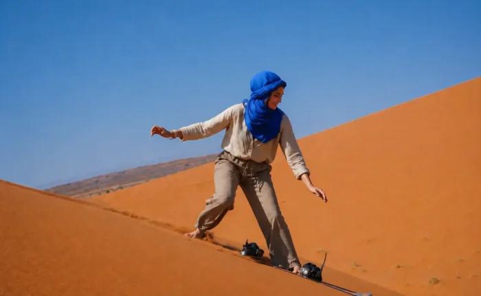 Sandboarding in Merzouga Sahara during 13 Days Tour from Casablanca