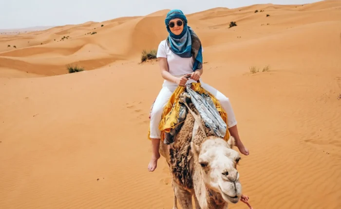 2 Days Marrakech to Zagora Desert Tour camel ride experience in the Sahara desert