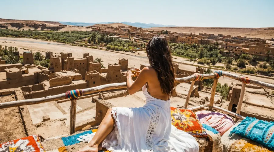terrace view in Ait Ben Haddou during a 5 days Marrakech to Fes desert tour
