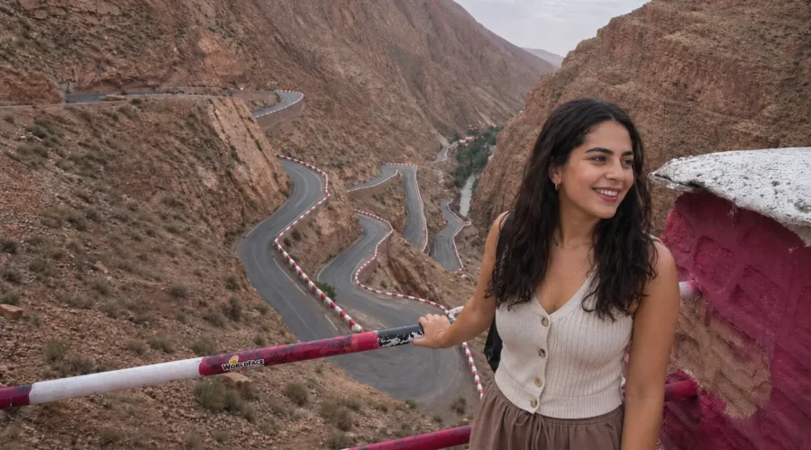 Scenic road through Todra Gorges during 6 Days Marrakech to Fes Desert Tour
