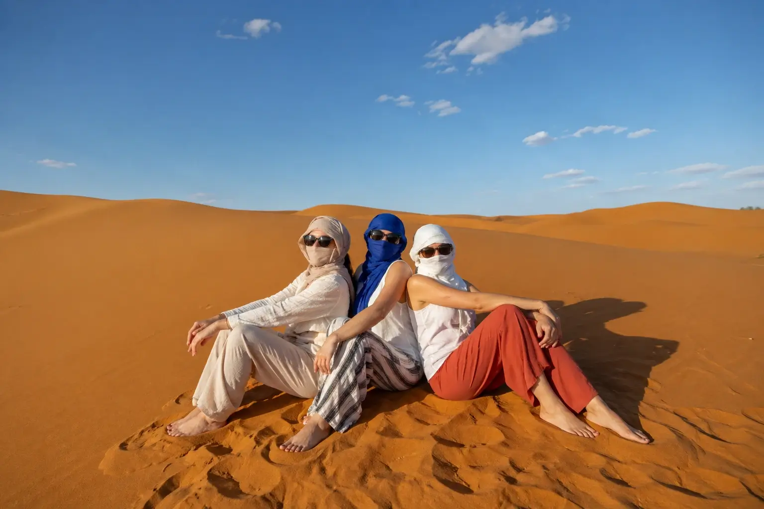 5 days tour from Casablanca travelers in the Sahara Desert of Merzouga Morocco